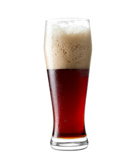 Glass of dark beer isolated on white