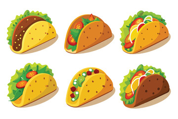 Beef Tacos Color Art Illustration Flavorful and Creative Food Representation