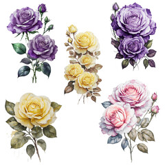 Bouquet of pink flowers clipart.