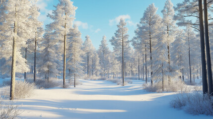 Obraz premium winter forest in the snow
