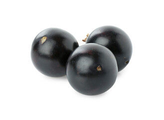 Fresh ripe black currant berries isolated on white