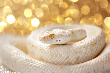 Fototapeta premium Beautiful greeting card with holiday composition for happy and joy celebrate New Year