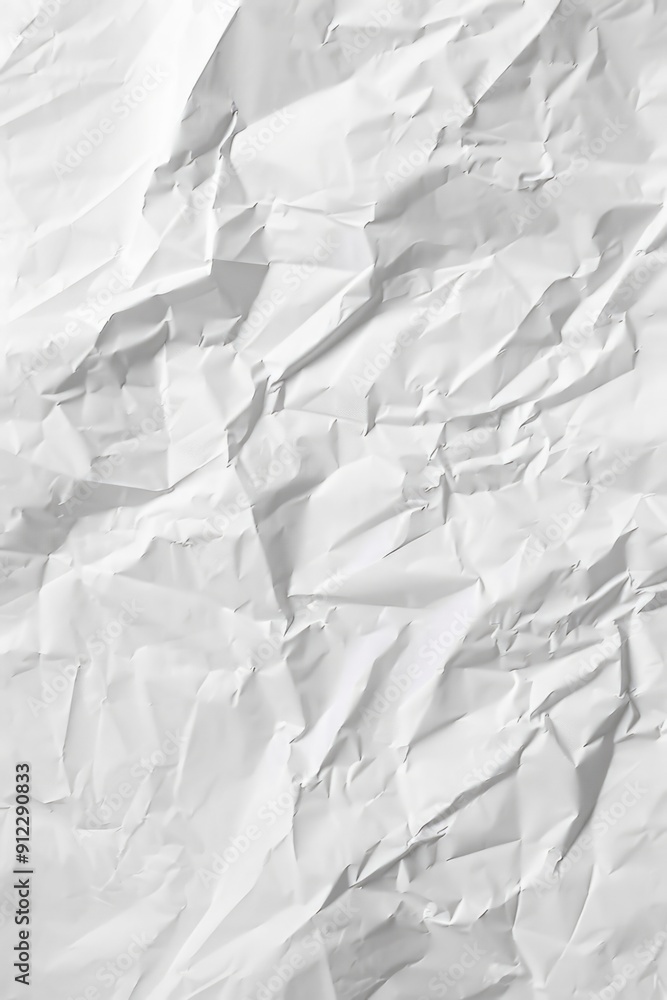 Poster a close-up shot of a crumpled sheet of paper, with creases and folds visible