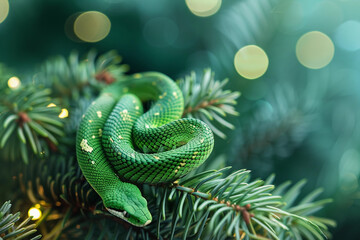 Fototapeta premium Beautiful greeting card with holiday composition for happy and joy celebrate New Year