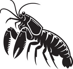 Mantis Shrimp vector silhouette illustration