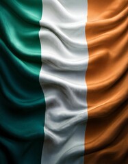 Obraz premium Emerald Waves: Abstract Irish Flag Silk Background