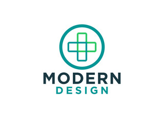 Fototapeta premium Circular Cross Medical Logo Health Icon