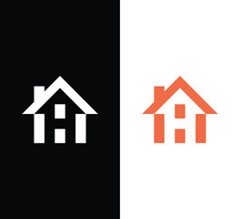 Letter H home/house logo design vector template