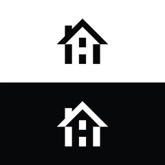 Letter H home/house logo design vector template