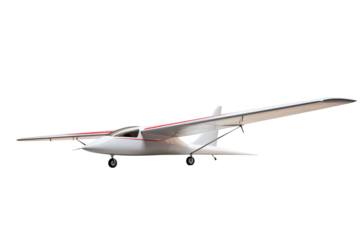 A White Single-Engine Aircraft Prepares for Takeoff on a Sunny Day on a White or Clear Surface PNG Transparent Background.