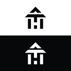 Letter H home/house logo design vector template
