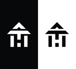 Letter H home/house logo design vector template