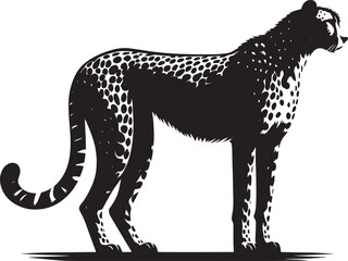Cheetah Silhouette isolated on white background Minimalist cheetah vector shape icon