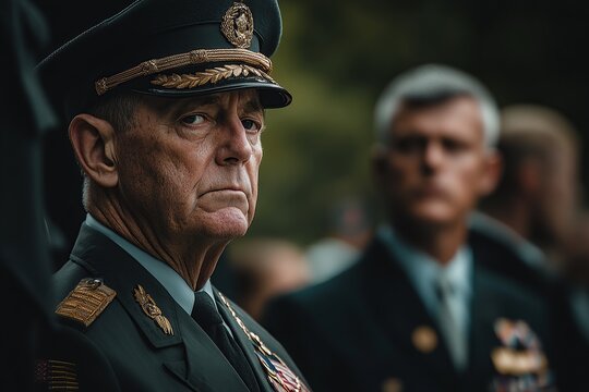 American general in uniform attending a solemn military event