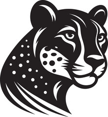 Cheetah Silhouette isolated on white background Minimalist cheetah vector shape icon