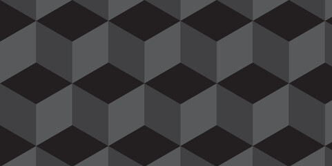 Minimal abstract dark black background from cubes vector art. Geometric tiles and mosaic creative stylish seamless pattern block cube background. minimal hexagon Cubes mosaic shape vector design