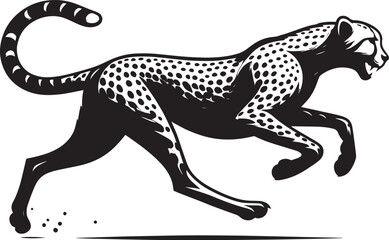 Cheetah Silhouette isolated on white background Minimalist cheetah vector shape icon