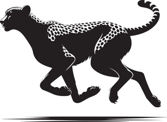 Cheetah Silhouette isolated on white background Minimalist cheetah vector shape icon