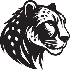 Cheetah Silhouette isolated on white background Minimalist cheetah vector shape icon