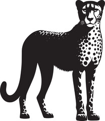 Cheetah Silhouette isolated on white background Minimalist cheetah vector shape icon