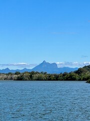 view of the sea from the mountain
