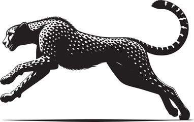 Cheetah Silhouette isolated on white background Minimalist cheetah vector shape icon