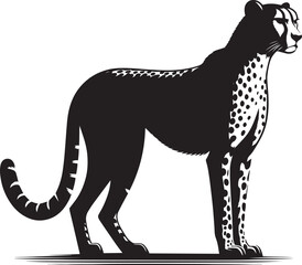Cheetah Silhouette isolated on white background Minimalist cheetah vector shape icon