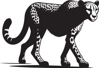 Cheetah Silhouette isolated on white background Minimalist cheetah vector shape icon