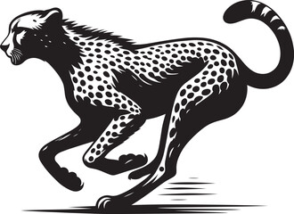 Cheetah Silhouette isolated on white background Minimalist cheetah vector shape icon