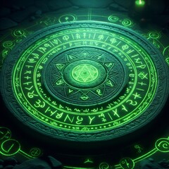 Obraz premium Light of the green magic circle 