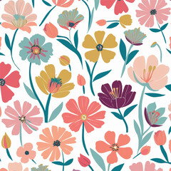 flower and leaf pattern wall paper