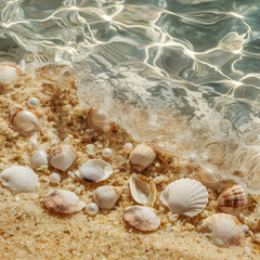 Sunlit Seashells and Pearls