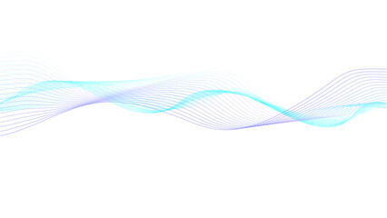 Wavy flow design isolated on white background.	
Abstract background with blue and purple wave lines on white.