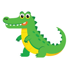 Fototapeta premium funny crocodile character vector art illustration, isolate white background 