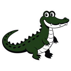 Fototapeta premium funny crocodile character vector art illustration, isolate white background 