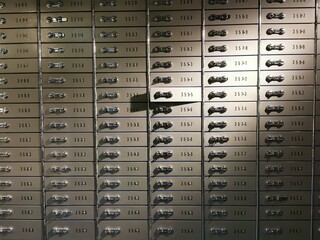 old safe deposit boxes in the bank