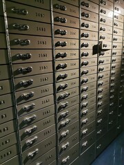 old safe deposit boxes in the bank
