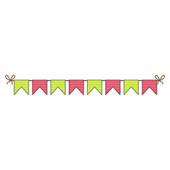 Fototapeta premium bunting birthday flags cartoon. paper garland, happy blue, banner decoration bunting birthday flags sign. isolated symbol vector illustration