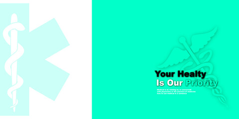 2d illustration caduceus medical symbol