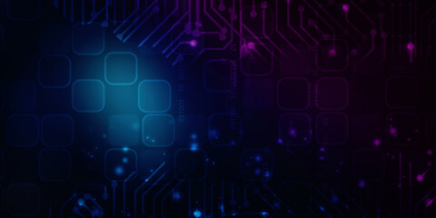 2d illustration Abstract futuristic electronic circuit technology background