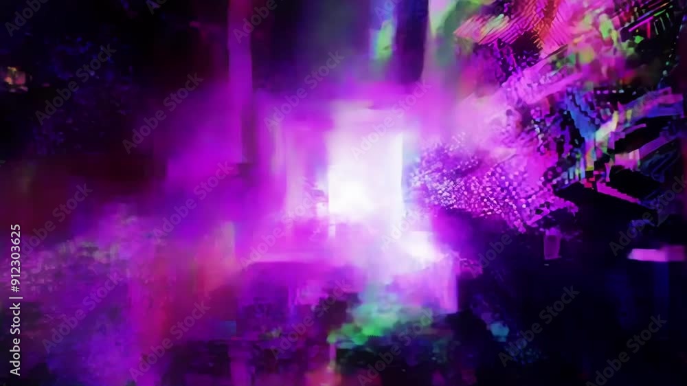 Aufkleber abstract patterns and vibrant light effects create a mesmerizing digital landscape that immerses vie
