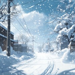 Snowy Sojourn: An Animated Journey Through a Winter Wonderland, Embracing the Enchantment of Traveling in Snowy Landscapes.