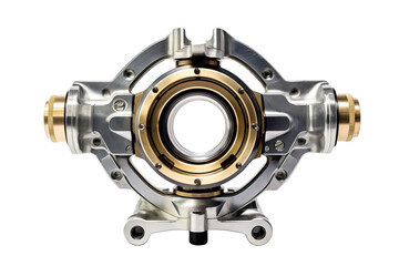 A Sleek, Precision-Engineered Metal Mechanism on a White or Clear Surface PNG Transparent Background
