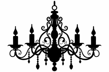 Chandelier silhouette vector illustration 