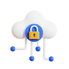 Cloud Security 3D Icon, Cyber Security 3d Icon