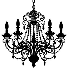Chandelier silhouette vector illustration 
