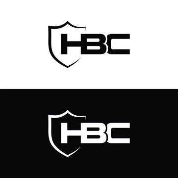 HBC logo design in security shape vector