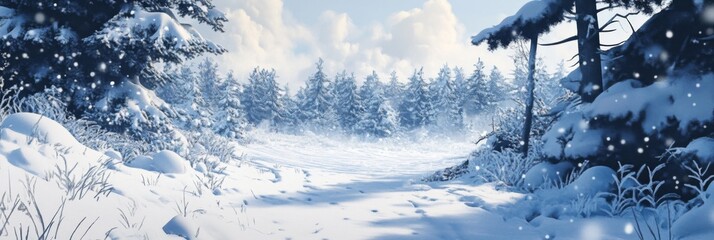 Snowy Sojourn: An Animated Journey Through a Winter Wonderland, Embracing the Enchantment of Traveling in Snowy Landscapes.