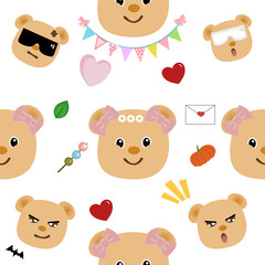 seamless pattern with teddy bears