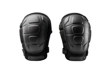 Protective Black Knee Pads for Enhanced Comfort and Safety During Construction Work on a White or Clear Surface PNG Transparent Background